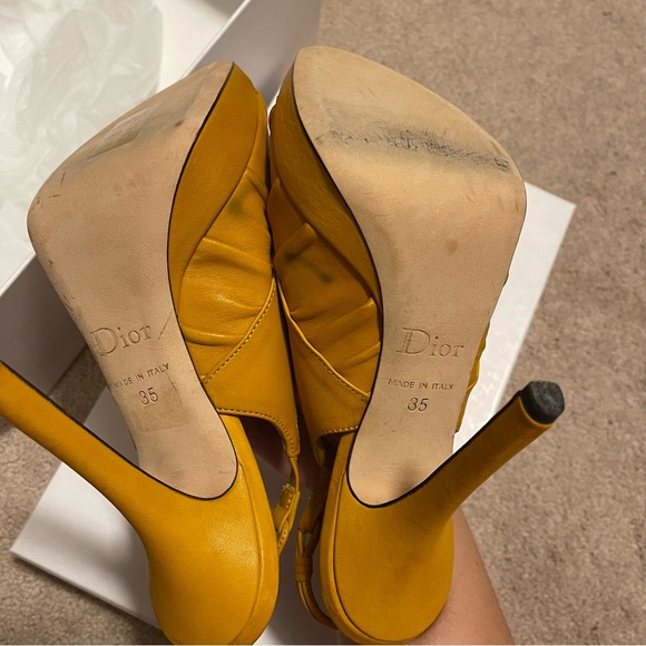 Authentic Dior Tan Leather Slingback Heels - Picture 8 of 11
